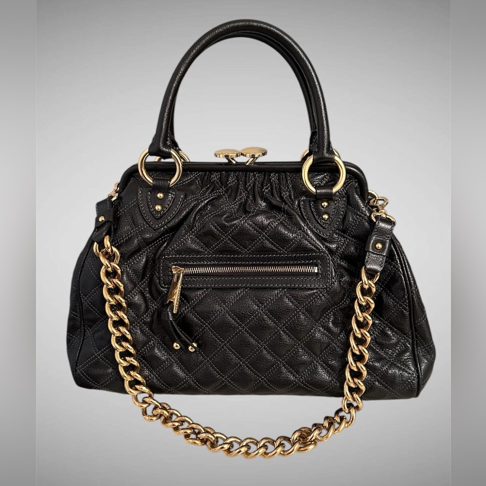 Marc Jacobs Original Stam Quilted Satchel Gold Chain Strap Iconic Made In Italy